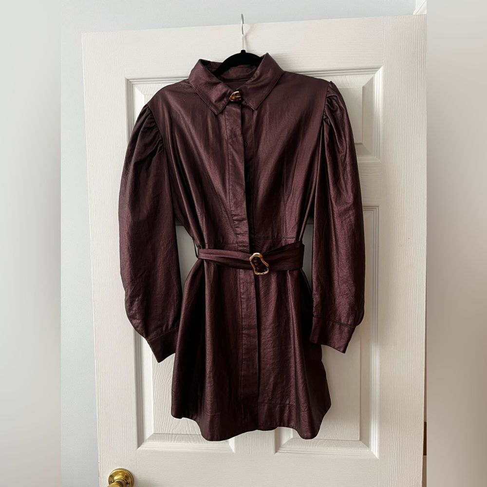 Sabina Musayev Burgundy Long Sleeve Dress